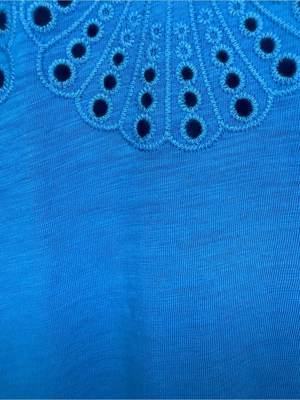 Boden Anya Broderie Embroidered Cotton Tee, Cerulean Blue, Size US 4, Like New - Picture 11 of 17